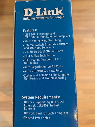 D-Link DES-1005D 5-Port 10/100 Mbps Switch - Bild 4 von 6