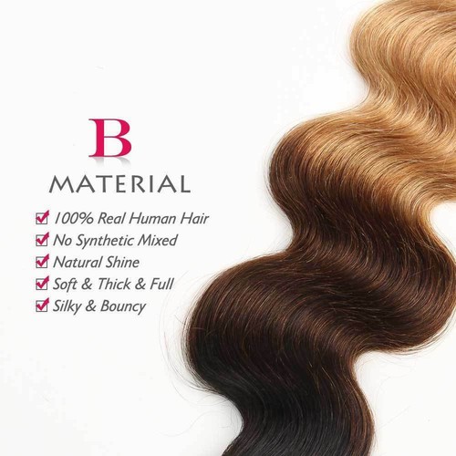 Ombre 1B/4/27 Fasci Capelli Umani Fasci Onda Corpo Trama Remy Estensioni Capelli - Foto 9 di 13