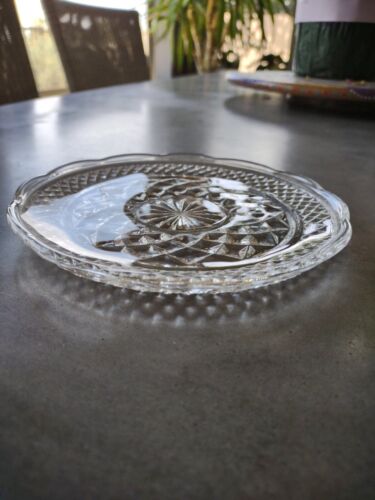 Anchor Hocking Wexford Clear Glass Divided Saucer Plate 6 Inch - Picture 2 of 4