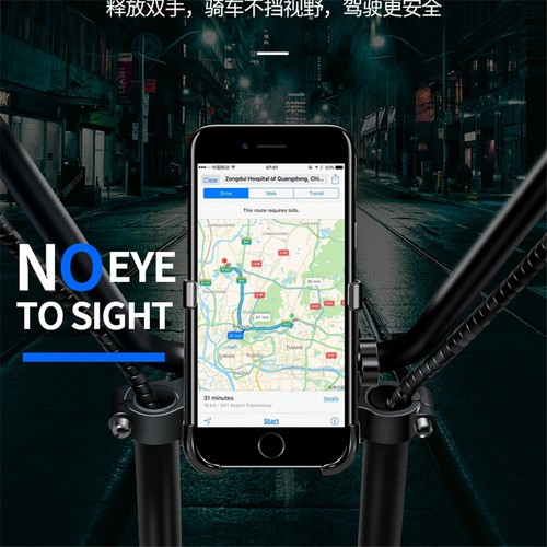 Titanium CNC Motorcycle Bike Handlebar Phone Mount U-shaped Holder 360° Rotation - 第 7/12 張圖片