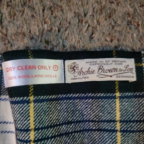 Vintage Archie Brown & Sons 100% Wool Tartan, Plaid Wrap w/ Kilt size 12 - Picture 4 of 11