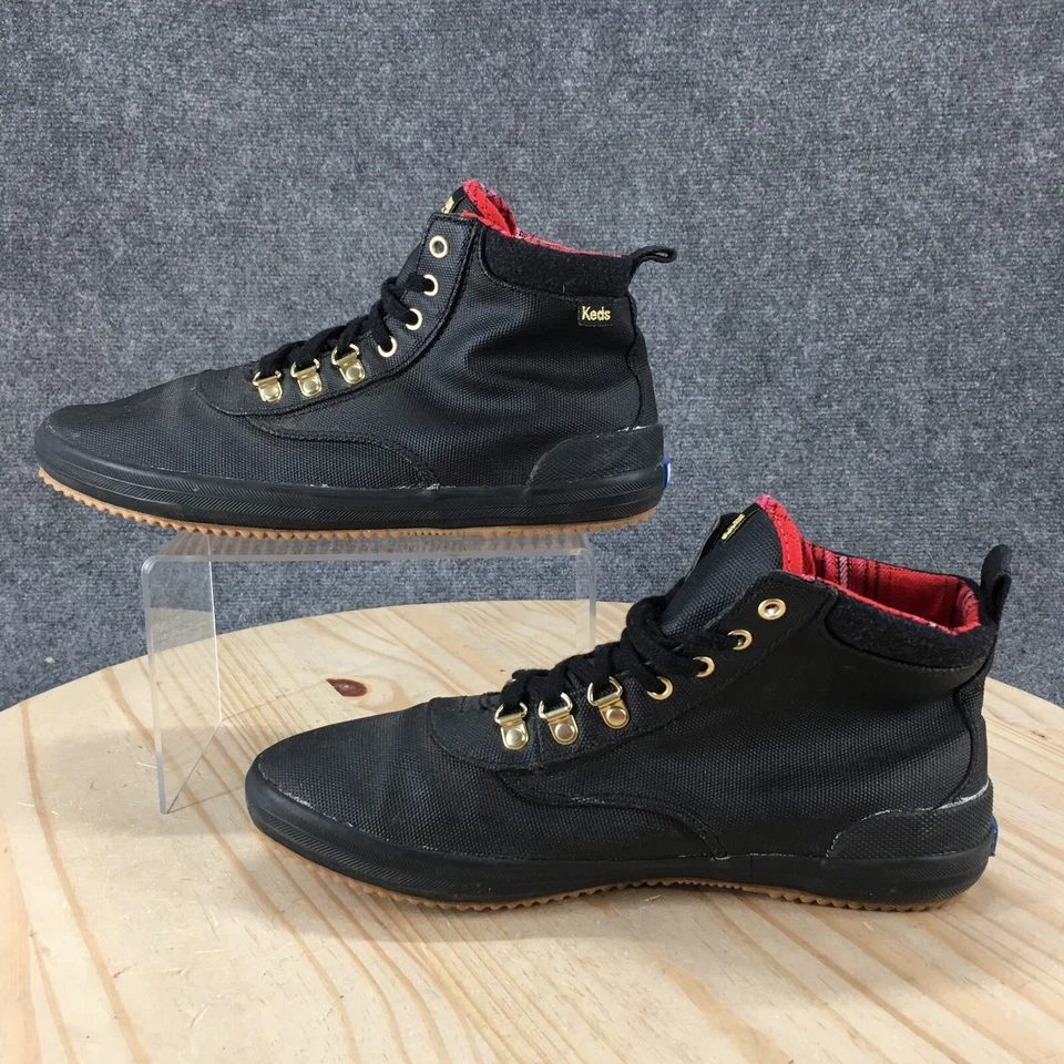 Keds Waterproof Rain Boots Womens 9.5 W Scout Black Canvas Wool Lace Up WF65576 - Image 2 of 4