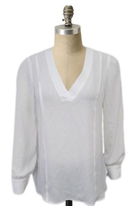 Eight-sixty-Size-XS-S-M-Cream-V-neck-party-Blouse-NWOT-Semi-Sheer-Hi-lo-VAR