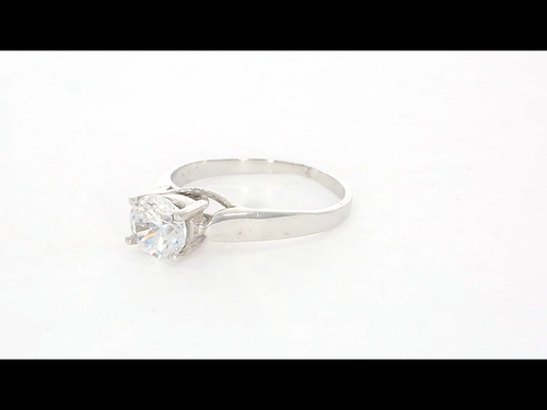 Solitaire Engagement Ring I1 H 0.60 Ct Natural Diamond 5 MM 14K Gold Prong Set - Video 1 of 1