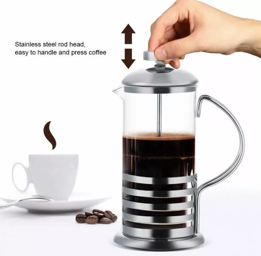 Coffee Plunger Pot French Press Filter Jug Tea Maker Steel Glass Cafetiere  350ml