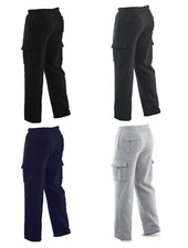 Winter Tex Mens Long Cargo Pants Sweatpants Truck Fleece Lined Waistband M-XXL