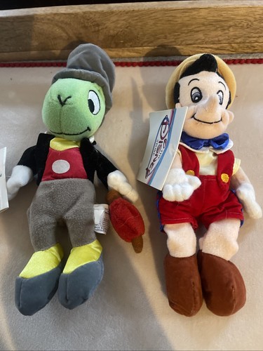 Disney Pinocchio Geppetto Figaro Jiminy Cricket Sitzsack Plüsch Set 4 EUC - Bild 4 von 11