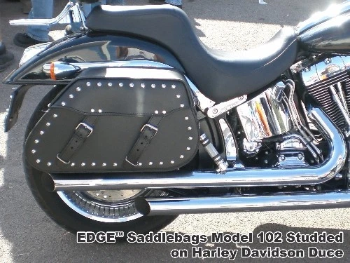 Bolsas de sillín de cuero con tachuelas Tek para motocicleta 102s para Harley Softail PUBLICACIÓN GRATUITA Foto 4 de 4