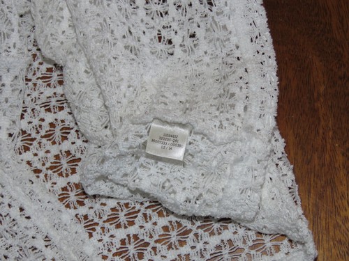 VS PINK Womens Top MEDIUM Swim Crochet Crop Cover Up Tank White Boho - Picture 6 of 6