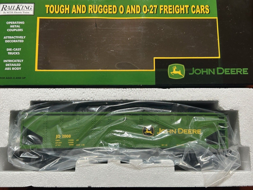JOHN DEERE 4-BAY COAL HOPPER w/LOAD "LEAPING DEER" O GUAGE MTH RAILKING NEW RARE - Picture 7 of 7