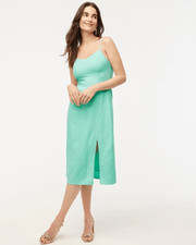 J.Crew factory NWT linen blend midi dress preppy coastal Mint Green Size 10