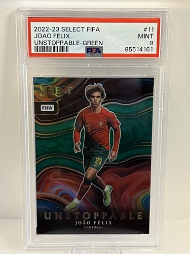 2022-23 Panini Select FIFA - Joao Felix Unstoppable Green #/5 PSA 9 MINT - Picture 1 of 6