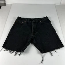 Levi's Jean Short Men 35* 517 Black Cut Off Frayed Hem Cotton Denim Jorts Tag 36
