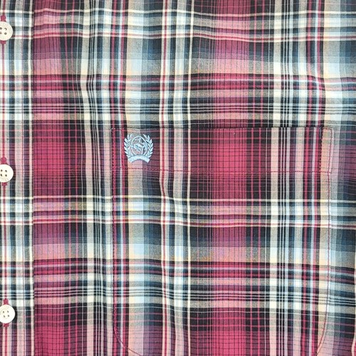 Cinch Shirt Red White Blue Mens Medium Madras Short Sleeve Button Down Western - Picture 4 of 12