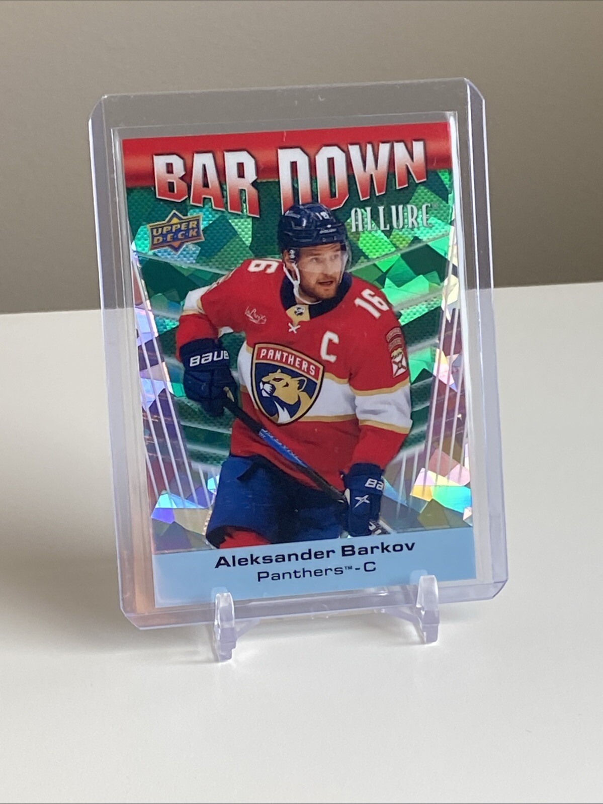 2023-24 Upper Deck Allure Aleksander Barkov Green Bar Down /249 Florida Panthers