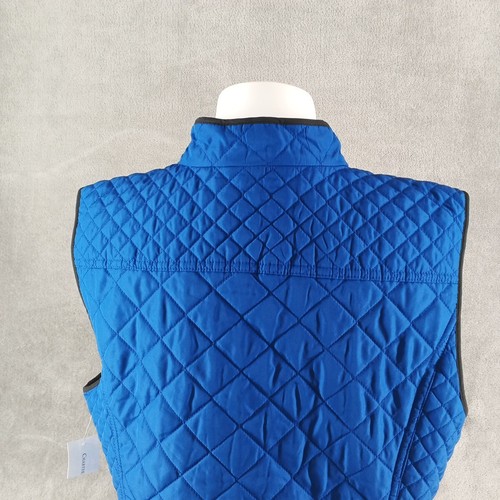 NWT CHARTER CLUB Quilted Vest Jacket LARGE(12-14) Full Zip Blue W/ Pockets - Picture 8 of 11