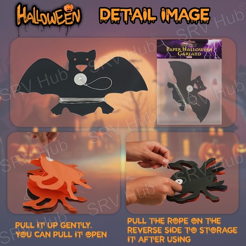 3D Halloween Hanging Decoration, 3D Spooky Spiral, Honeycomb Spider Foil Garland - Picture 23 of 129
