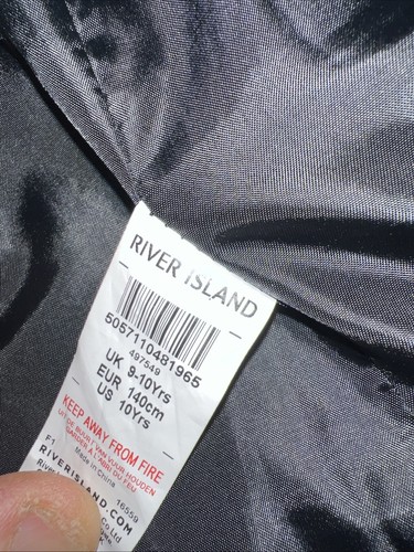 River Island Open Biker Jacket Age 9/10years VGC Black - Picture 11 of 12