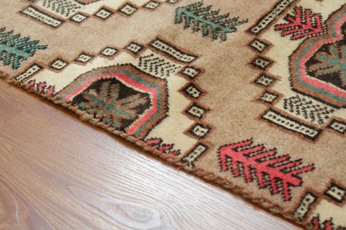 4x5 Handmade Geometric Decor Oriental Brown Wool Vintage Area Rug Traditional - Picture 12 of 15