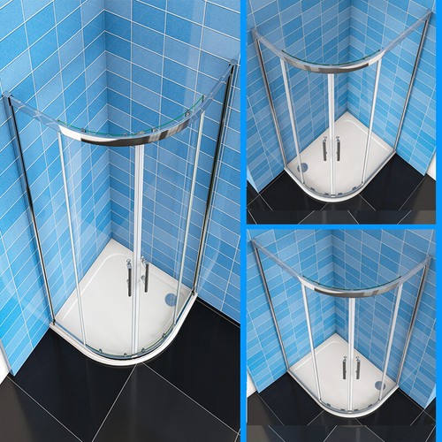 Offset Quadrant Shower Enclosures Base Tray Corner Entry Glass Panel Screen Door - Picture 30 of 30