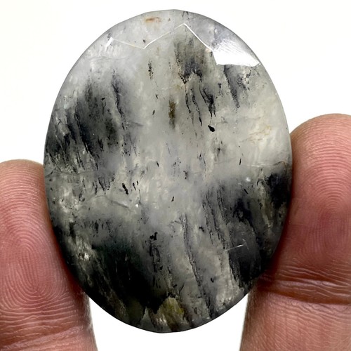 156.50 Cts Natural Rutile Quartz 42x33mm Oval Cut Loose Untreated Gemstone - Picture 4 of 21