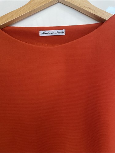 Made In Italy Damen Kleid 40 Orange Knielang Büro Elegant Stretch - Bild 3 von 7