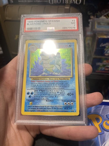 ๐ง๐ PSA 7 Blastoise Portuguese - ERROR LABELED Spanish - Base Set 1999 ๐๐ง - Picture 5 of 11