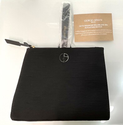 NEW GIORGIO ARMANI Beauty Black Makeup Clutch Travel Pouch Case  Dust Bag
