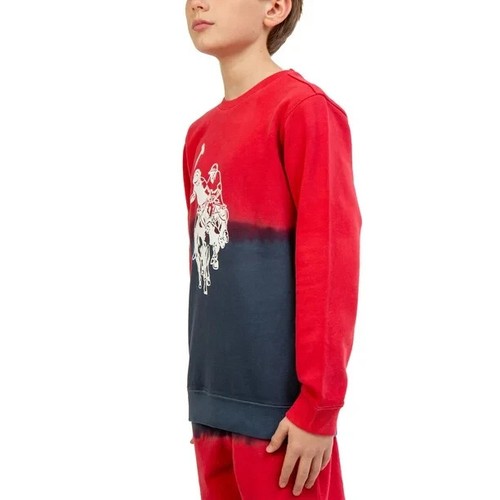 U.S. Polo Assn. Boys Red/Blue Dip Dye Crewneck Pullover Sweatshirt SZ M (8) NEW - Picture 3 of 3