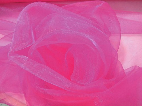 A22 (Sell Per Yard) Light Fuschia Crystal Mirror Organza Sheer Dress Fabric - Picture 2 of 3
