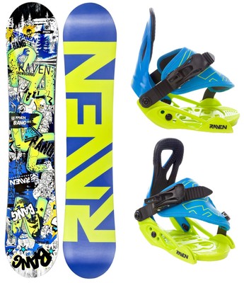 Snowboard Raven Bang Junior + Raven s160 Junior Blue/Lime - Neu!