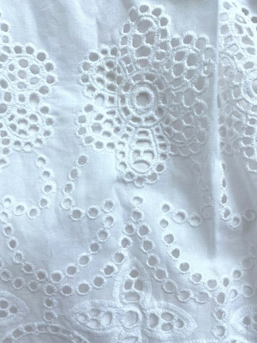 Studio west apparel Embroidered Eyelet Flare Full Skirt S Solid white Cotton NWT - Picture 8 of 8