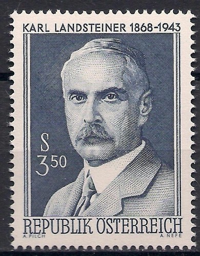 Austria 1968 K. Landsteiner Nobel Prize Medicine Health Blood transfusions MNH 1