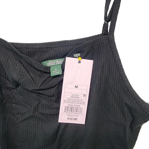 4 Pk Womens Tank Bodysuit Layering Top Black Spaghetti Strap Rib Knit Size M - Picture 9 of 12