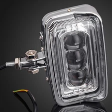 For Harley Softail Dyna Ultima 6.42" Chrome Tri Bar Headlight Head Lamp Assembly