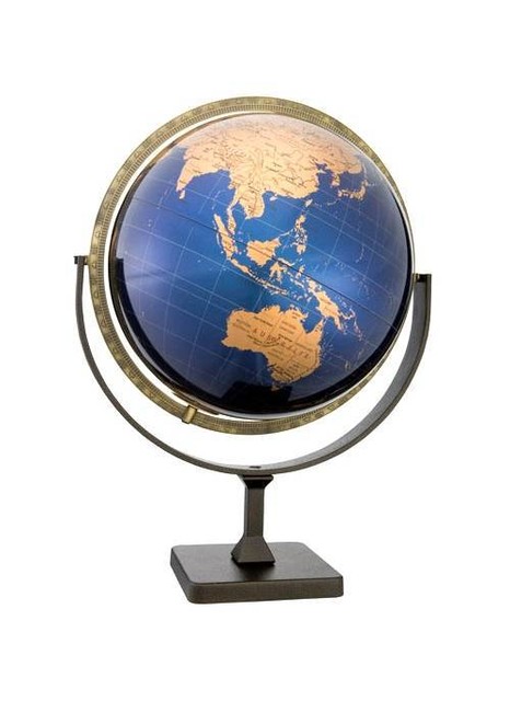 Replogle Globes Tallinn Globe Blue And Gold Metallic Finish 12 Inch Tallinn 12 Inch Globe In Blue Metallic Gold Finish Id 25559