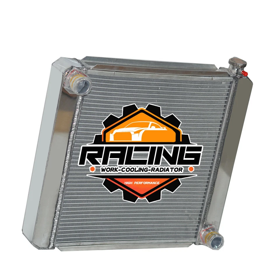 Radiador de carreras de rendimiento de aluminio compatible con 19" x 20" GM Chevy Crossflow 209632 Foto 3 de 4