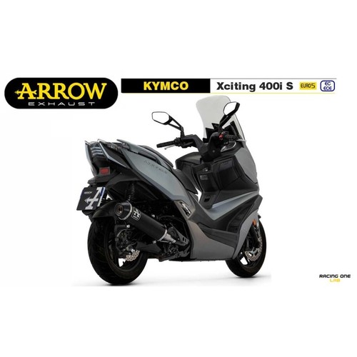 TERMINALE DI SCARICO ARROW ALLUMINIO DARK + KAT EURO5 KYMCO XCITING 400i 21-24 - Imagen 2 de 4