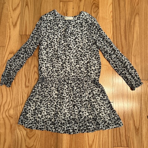Zara Girls Dress Size 11/12 Black Grey Beige Drop Waist