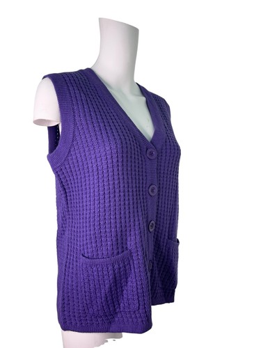 POPPY Cardigan Size Medium 12 Womens Purple Knit Tank Top NEW EU40 RRP £46 - Picture 10 of 12