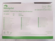 *50-Pack* Molnlycke Barrier Medical Face Mask Extra Protection Type 2R IIR 42361