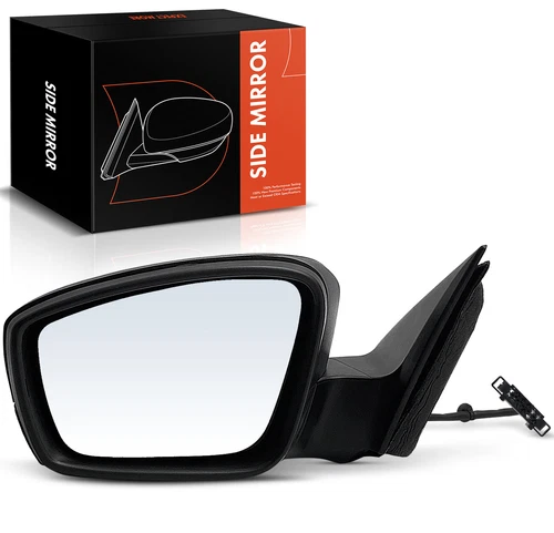 Driver Left Black Textured Powered Heated Mirror for Volkswagen Jetta 2011-2018