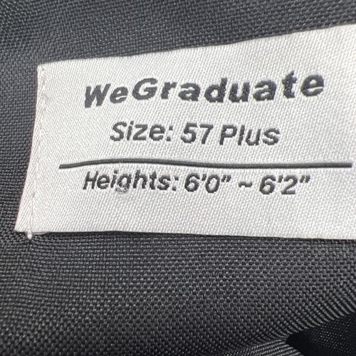 WeGraduate Black Matte Graduation Gown Fits 6Ft to 6FT 2" Size 57 Full Zipper - Picture 4 of 4