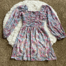 Crystal Doll Multicolor Lace Mini Dress Womens Size XS Elastic Stretchy