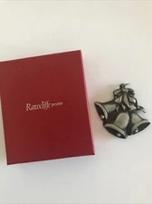 Radcliffe Pewter~Christmas Ornament~Three Bells With Bow & Box