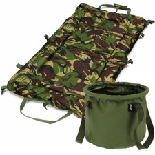NGT Camo Carp Fishing Beanie Unhooking Mat + Water Bucket Waterproof 7L PVC