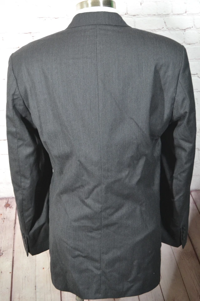 DKNY Hombres Negro Lana REG FIT 2 Botones Abrigo Deportivo Blazer Chaqueta TALLA 46L Foto 4 de 4