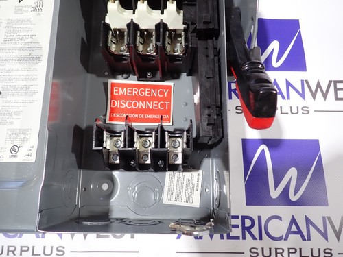 New Square D H361 30 Amp 600 Volt Fusible NEMA 1 Disconnect Switch #D620 - Picture 10 of 12