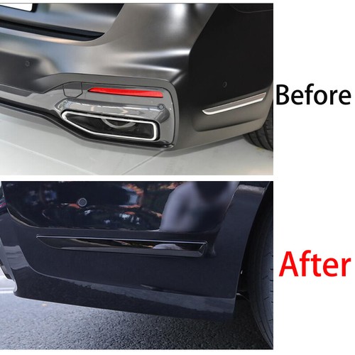 Bright Black Rear Bumpers Lip Side Skirt Splitter Fit For BMW 7 Series 2019-2022 - Picture 3 of 6