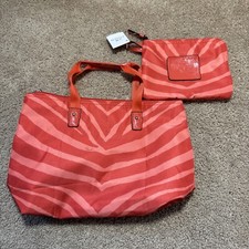 COACH Getaway Signature Nylon Packable Weekender Orange Tote Duffle Bag